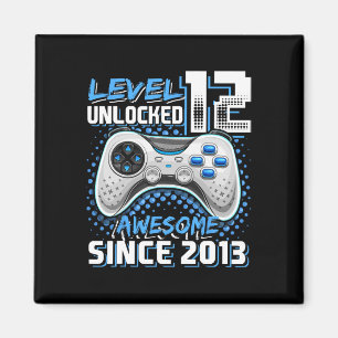 12th Birthday Boy Level 12 Gamer 12 Year Video Gam Magnet