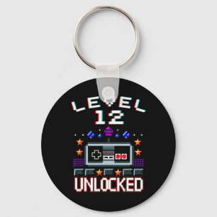 12th Birthday Boy Level 12 Unlocked Funny Video Ga Key Ring