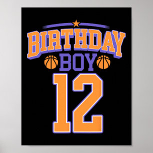 12th Birthday Boy Sketll Lover 12 Years Old Bday Poster