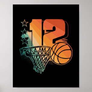 12th Birthday Boy Sketll Player Sketll 12 Years Ol Poster