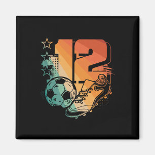 12th Birthday Boy Soccer Player Footll 12 Years Ol Magnet