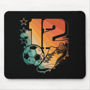 12th Birthday Boy Soccer Player Footll 12 Years Ol Mouse Pad