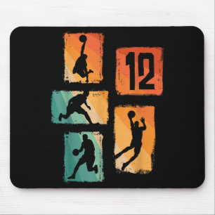 12th Birthday Boys Basball Player Basball 12 Years Mouse Pad