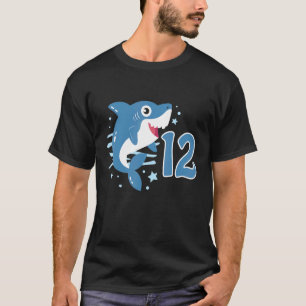 12th Birthday Boys Shark 12 years Old Ocean Shark  T-Shirt