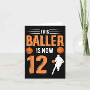 12th Birthday Bysketbyll - This Byller Is Now 12  Card