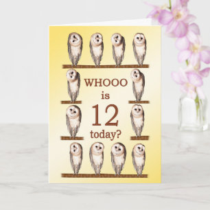 12th Birthday, Curious Owls Card
