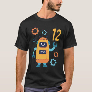 12Th Birthday Cute Robot 12 Year Old Funny B-Day M T-Shirt