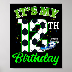 12th Birthday Football Boy Girl Kids Soccer Sports Poster