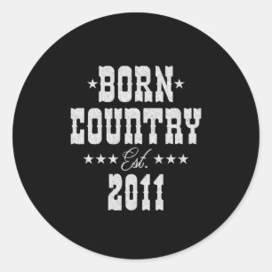 12th Birthday for Country Western Music Lover Classic Round Sticker