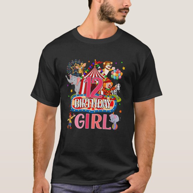 12th Birthday For Girl Ringmaster Circus Carnival  T-Shirt (Front)