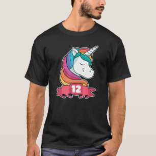 12th Birthday For Girls Theme Unicorn Girl T-Shirt