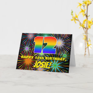 12th Birthday: Fun, Colourful Celebratory Firework Card