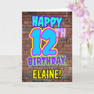 12th Birthday - Fun, Urban Graffiti Inspired Look Card