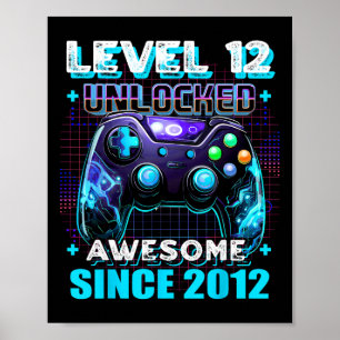 12th Birthday Gamer 12 Year Old Funny Bday Boy Twe Poster