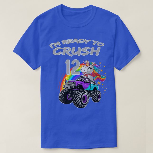 12th Birthday Gift I'm Ready to Crush 12 Monster T T-Shirt (Design Front)