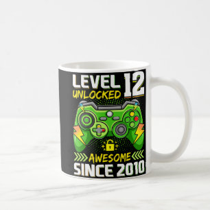12th Birthday Gift Level 12 Unlocked Awesome 2010 Coffee Mug