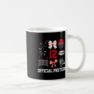 12th Birthday Girl Coquette Bow Hockey Sports 12 Y Coffee Mug