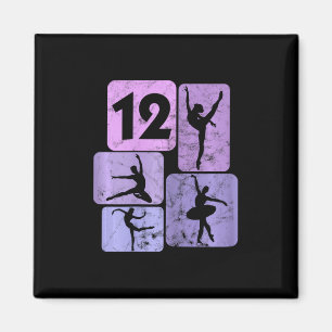 12th Birthday Girl Dancer Ballet Ballerina 12 Year Magnet