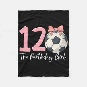 12th Birthday Girl Soccer Ll Coquette Pink 12 Fleece Blanket