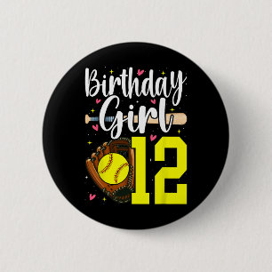 12th Birthday Girl Softll Twelfth Bday 12 Twelve Y 6 Cm Round Badge