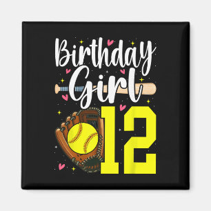 12th Birthday Girl Softll Twelfth Bday 12 Twelve Y Magnet