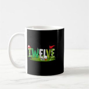 12th Birthday Golf Theme 12 Year Old Kids Sport Coffee Mug