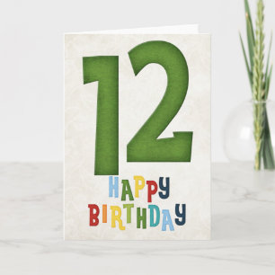 12th Birthday Happy Birthday Card Design 3