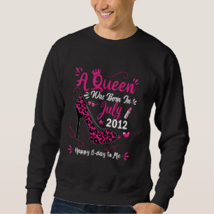 12th Birthday High Heel A Queen Was Born In July 2 Sweatshirt