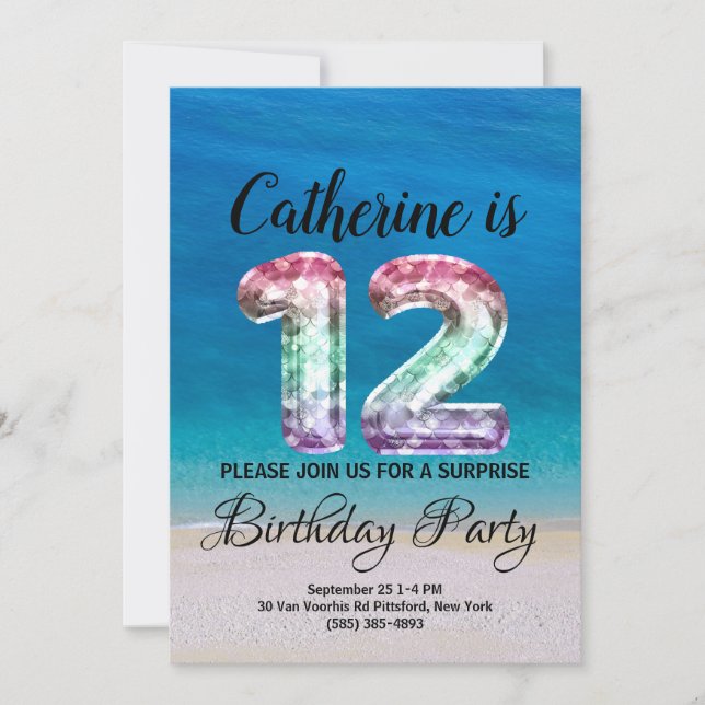 12th birthday invitation (Front)