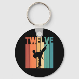 12th Birthday Karate Taekwondo Theme 12 Year Old Key Ring