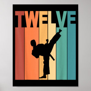 12th Birthday Karate Taekwondo Theme 12 Year Old Poster
