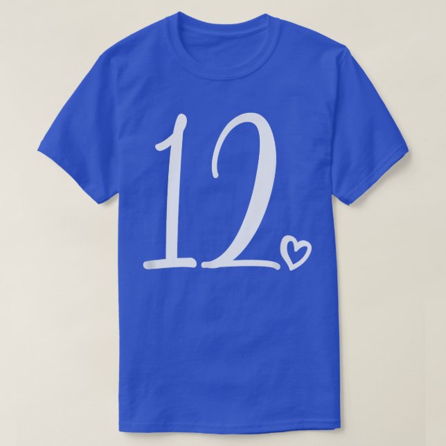 12th Birthday, Kids Girls, Twelve, Number 12 Years T-Shirt (Design Front)