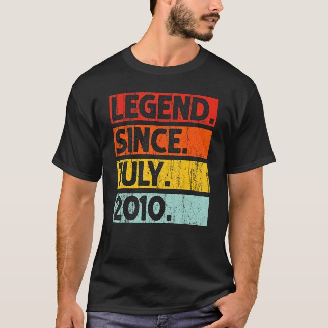 12th Birthday   Legend Since July 2010 12 Years Ol T-Shirt (Front)