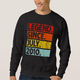 12th Birthday Legend Since July 2010 12 Years Old Sweatshirt