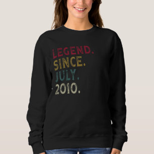 12th Birthday Legend Since July 2010 12 Years Old Sweatshirt