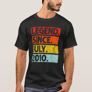 12th Birthday  Legend Since July 2010 12 Years Old T-Shirt