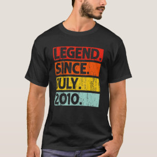 12th Birthday  Legend Since July 2010 12 Years Old T-Shirt