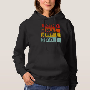 12th Birthday Legend Since June 2010 12 Years Old Hoodie