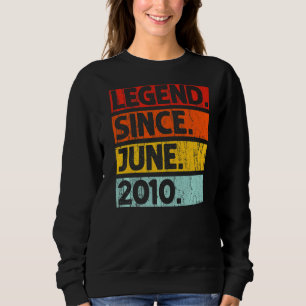 12th Birthday Legend Since June 2010 12 Years Old Sweatshirt