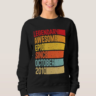 12th Birthday Legendary Epic Awesome Since Octobe Sweatshirt