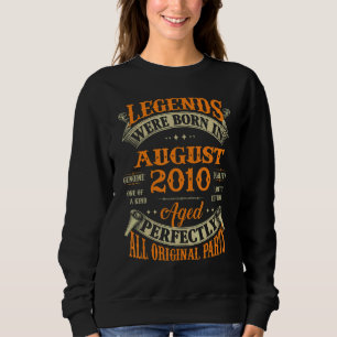 12th Birthday  Legends Born In August 2010 12 Year Sweatshirt