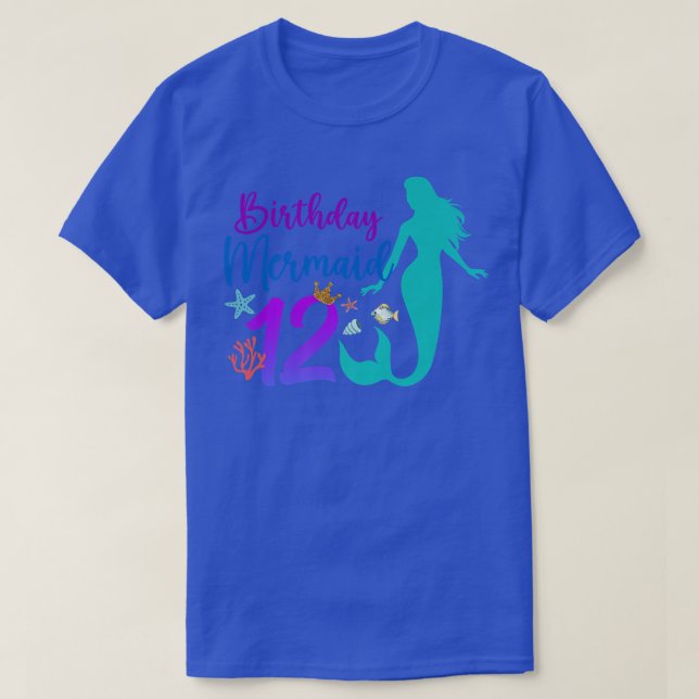 12th Birthday Mermaid Ocean 12 Year Old Magical Bd T-Shirt (Design Front)