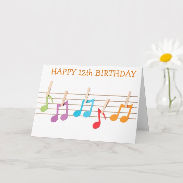 **12th BIRTHDAY** MUSICAL NOTES BIRTHDAY WISHES (Small Plant)