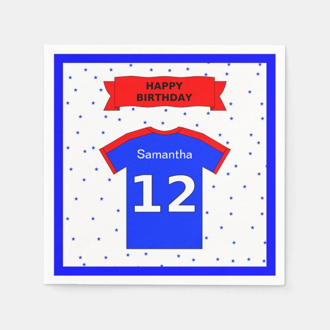 12th birthday party custom name napkin (Front)