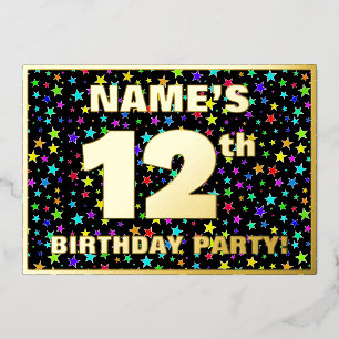 12th Birthday Party — Fun, Colourful Stars Pattern