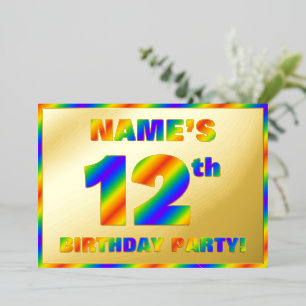 12th Birthday Party — Fun, Rainbow Spectrum “12”