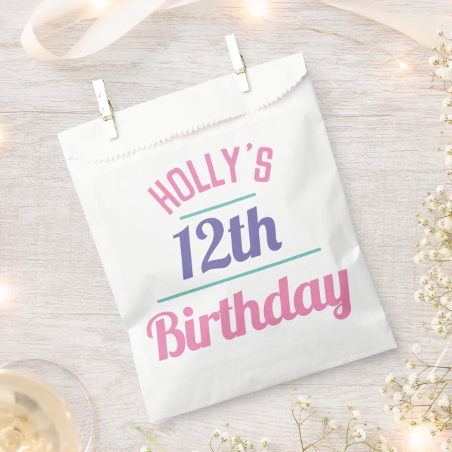 12th Birthday party Treats Bag (Clipped)
