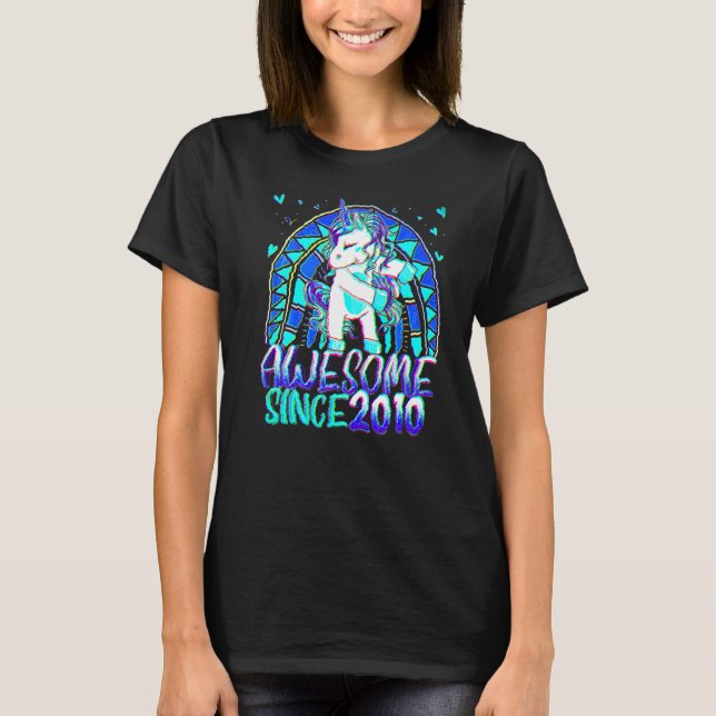 12th Birthday Rainbow 12 Year Old Flossing Unicorn T-Shirt (Front)