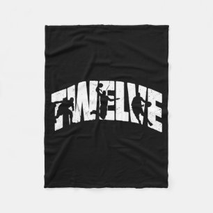 12th Birthday Retro Basball 12 Years Old Boy Girl Fleece Blanket