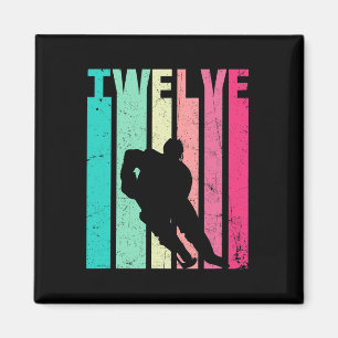 12th Birthday Retro Hockey Lovers 12 Years Old Bir Magnet